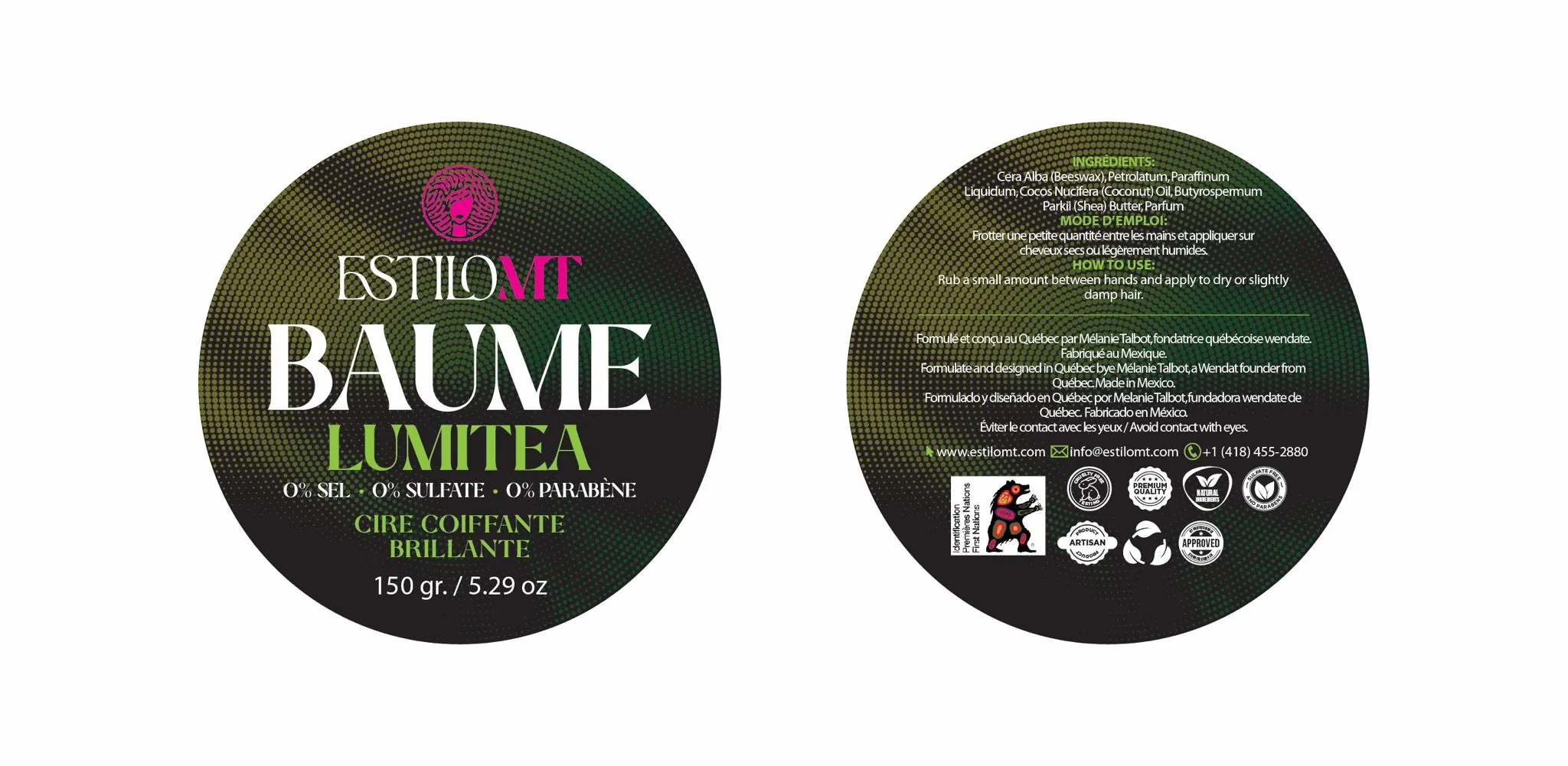 Baume coiffant LUMITEA – Cire BRILLANCE (0 %)