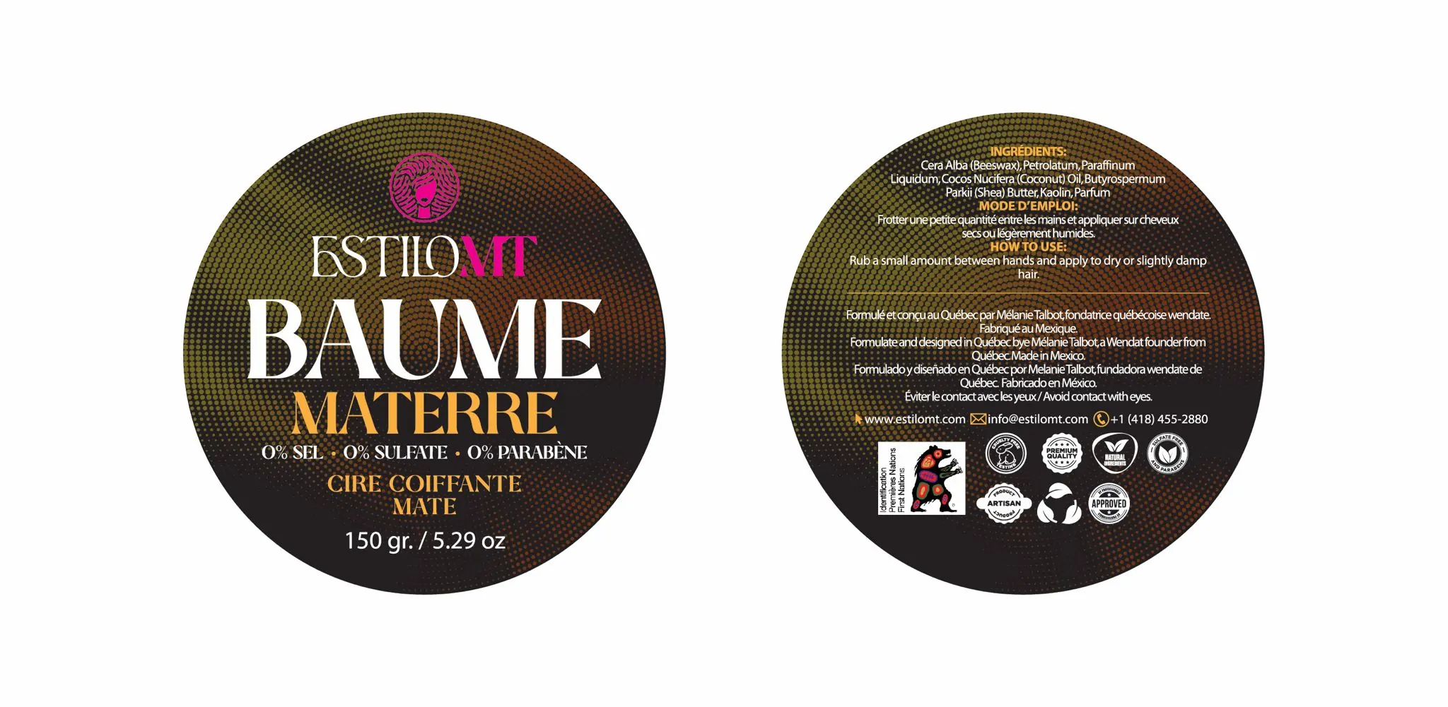 Baume coiffant MATERRE – Cire MAT (0 %)